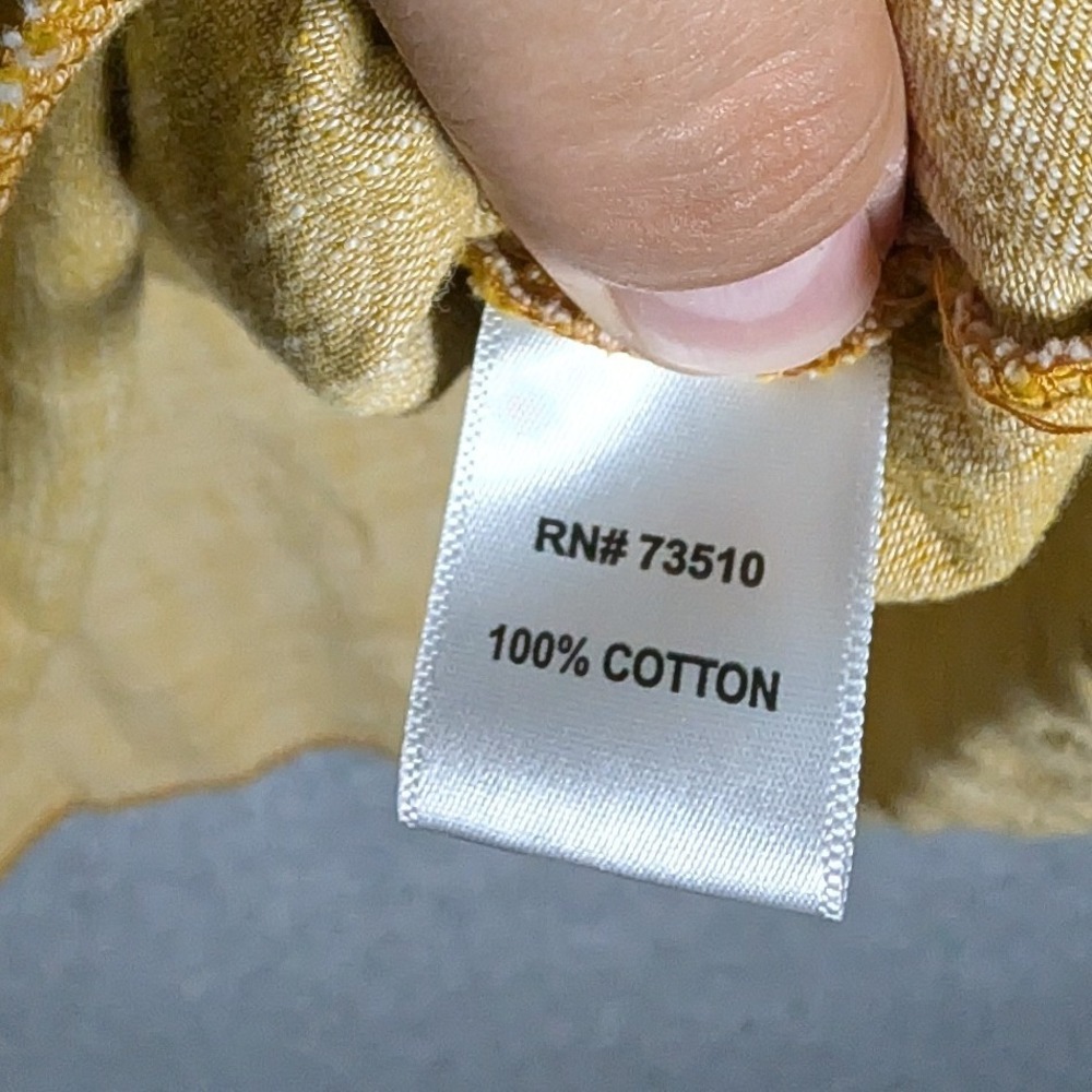 Ivy Main Womens Shirt Large Mustard Yellow Cotton Western Snap Button Rustic - Picture 11 of 15